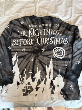 Disney The Nightmare Before Christmas Black & White Tie-Dye Long Sleeve